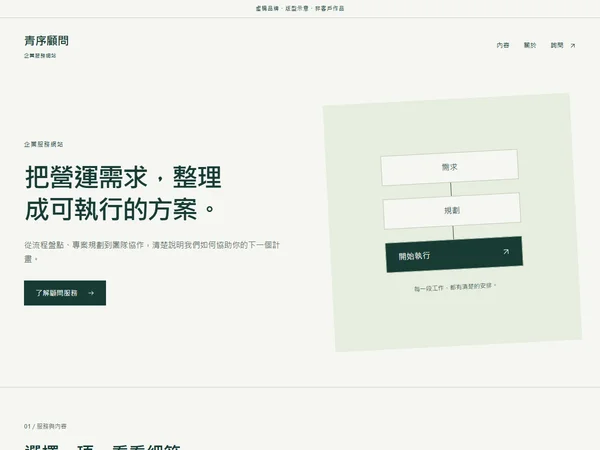 清楚俐落官網版型示意縮圖